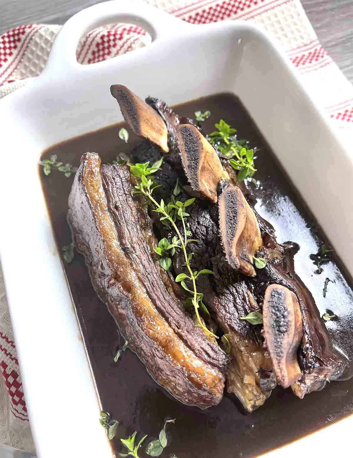 slow cooked short ribs.