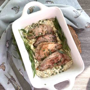 pheasant breast with wild mushroom sauce.