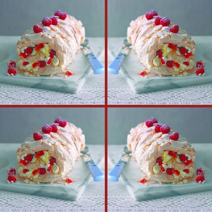 Red Berry Meringue Roulade. Red Berry Meringue Roulade.