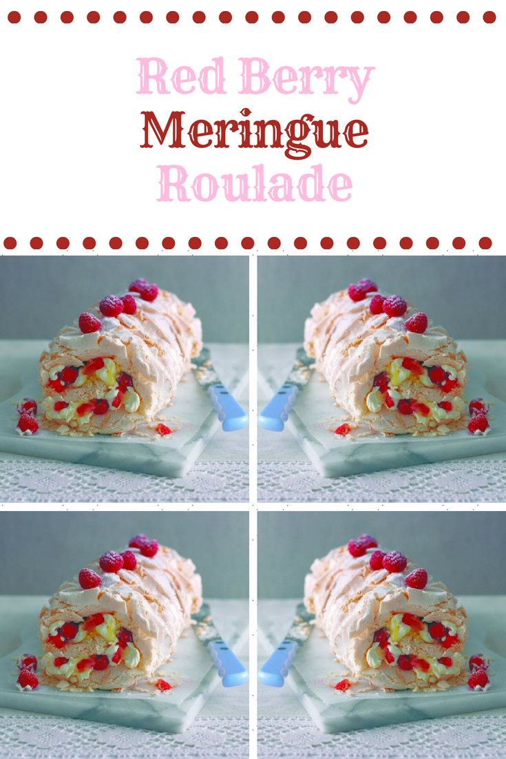 Red Berry Meringue Roulade. Red Berry Meringue Roulade.