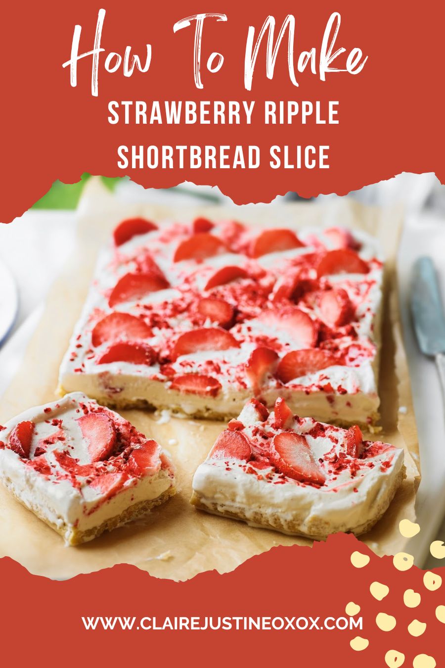 Strawberry Ripple Shortbread Slice