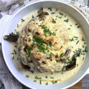 whole baked cauliflower cheese.