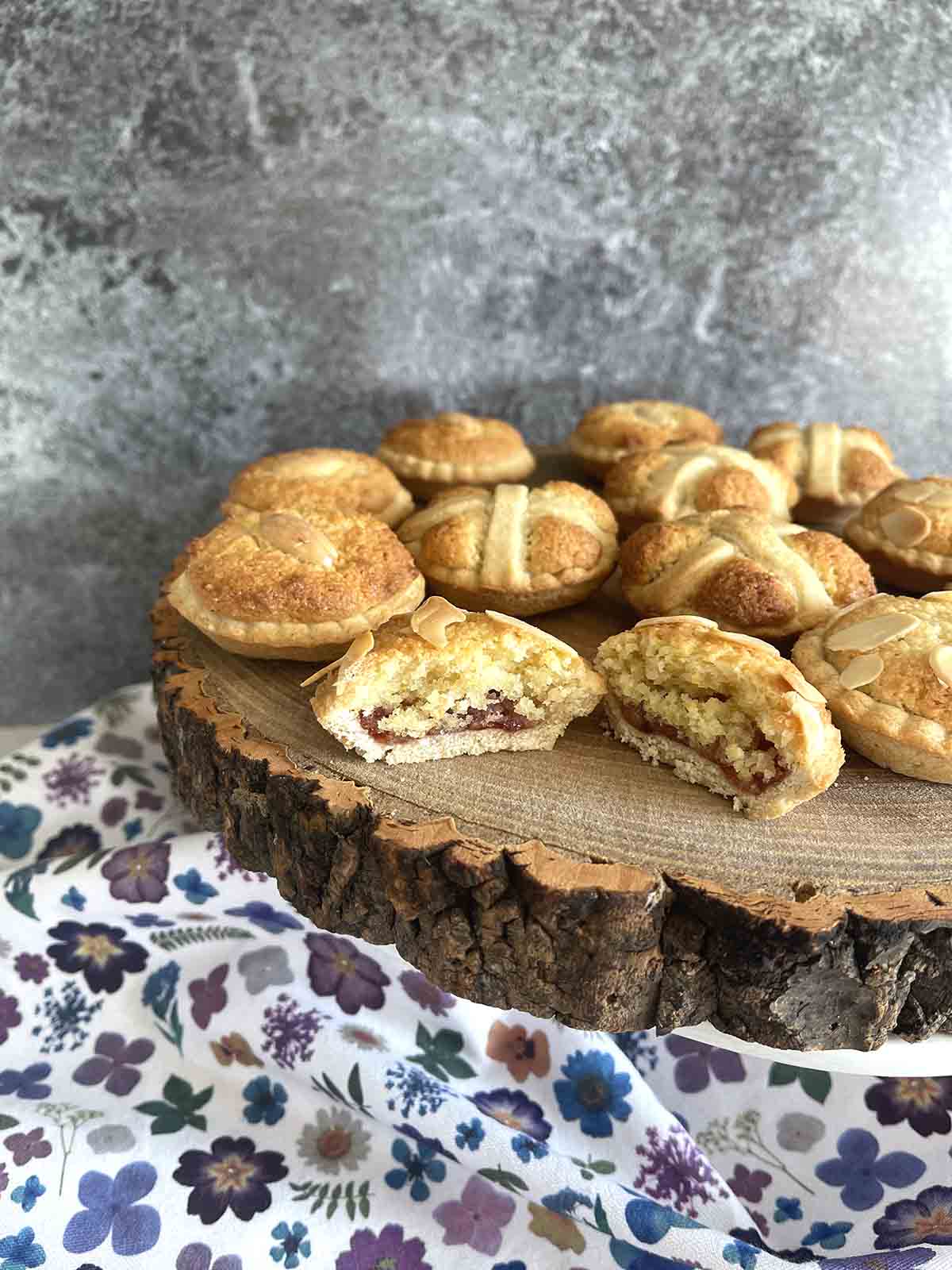 congress tarts on a platter with ine cut in half.