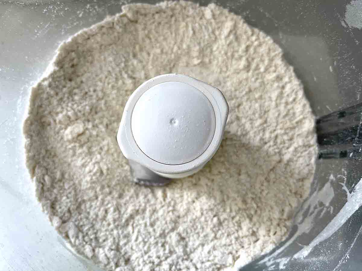 pastry at breadcrumb stage in a bowl.