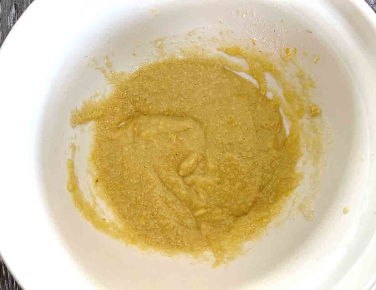 egg and butter added to dry ingredients.