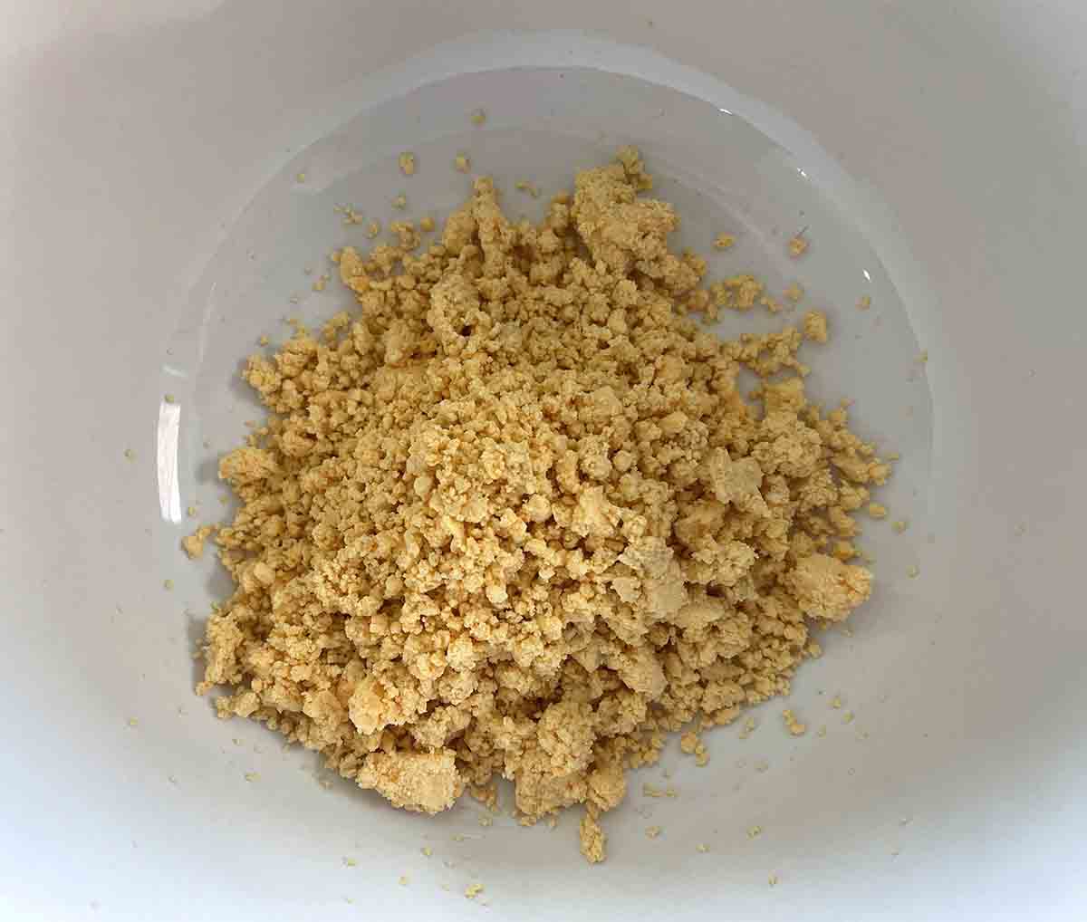 mashed egg yolks.