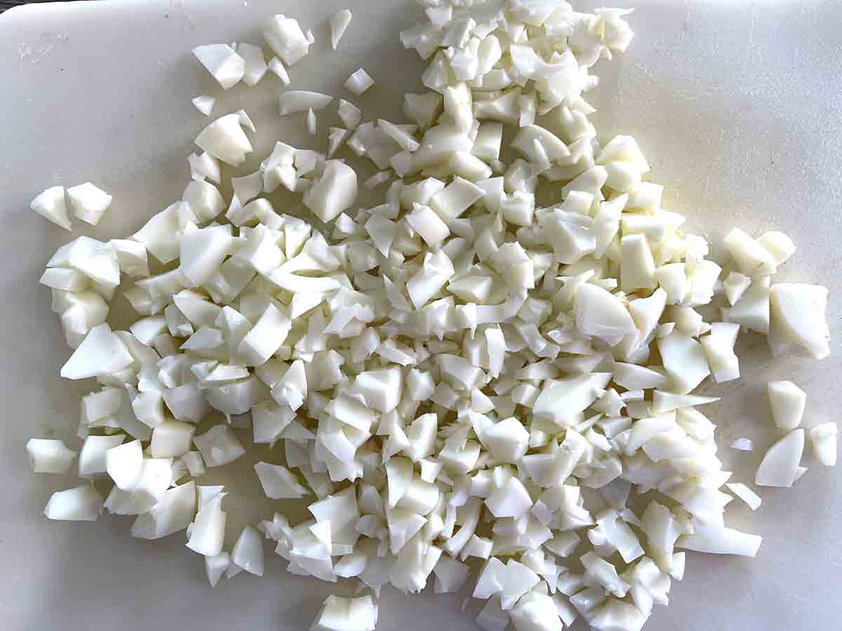 chopped egg whites.
