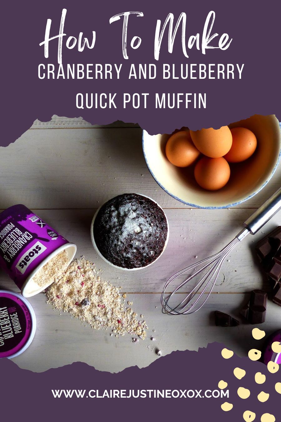 How To Make Cranberry And Blueberry Quick Pot Muffin.