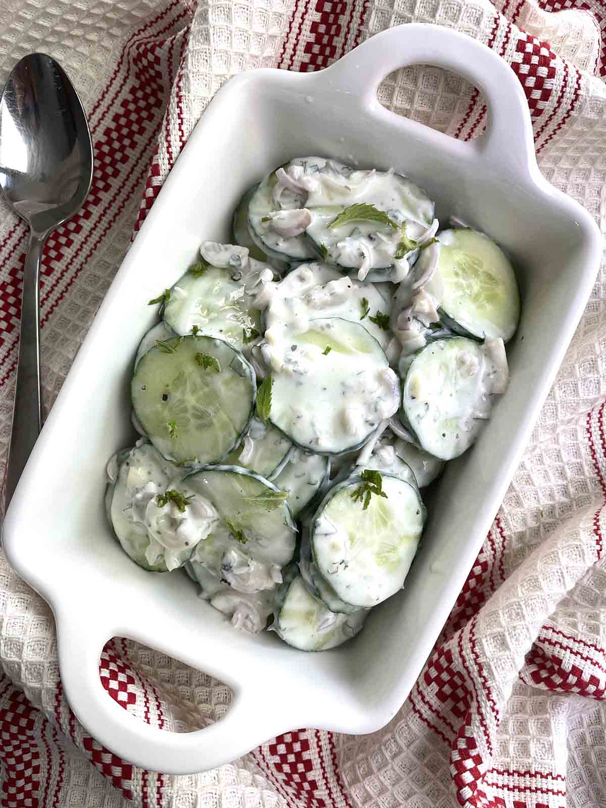 old fashioned creamy cucumber salad.