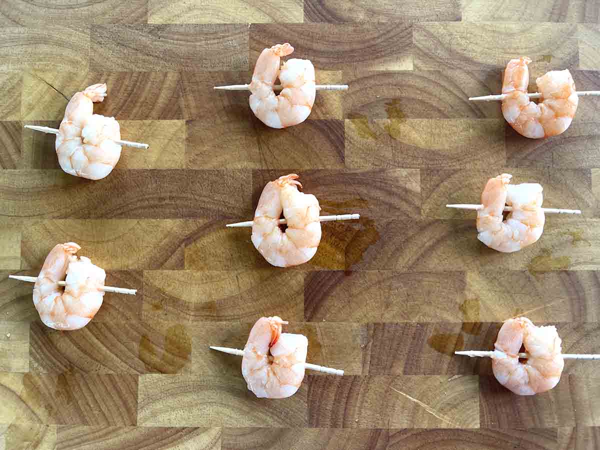 prawns on sticks.