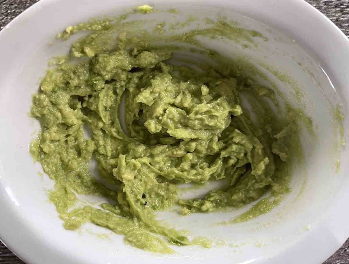 mashed avocado.
