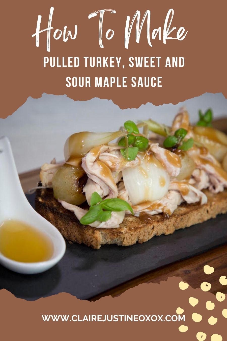 Pulled Turkey, Sweet And Sour Maple Sauce. Pulled Turkey, Sweet And Sour Maple Sauce.