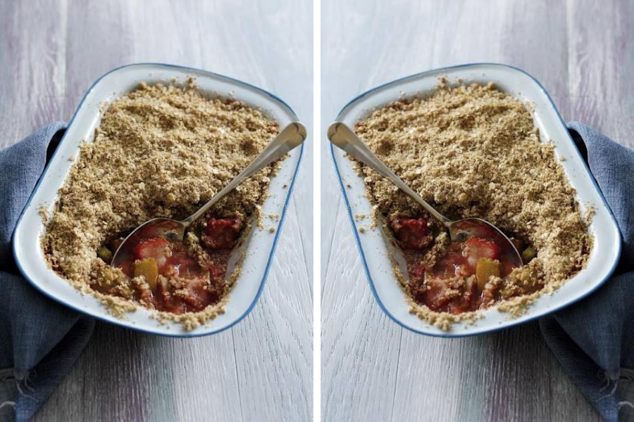 Rhubarb And Strawberry Crumble