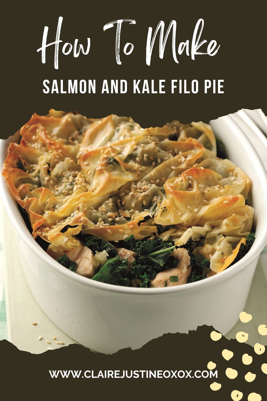 Salmon And Kale Filo Pie
