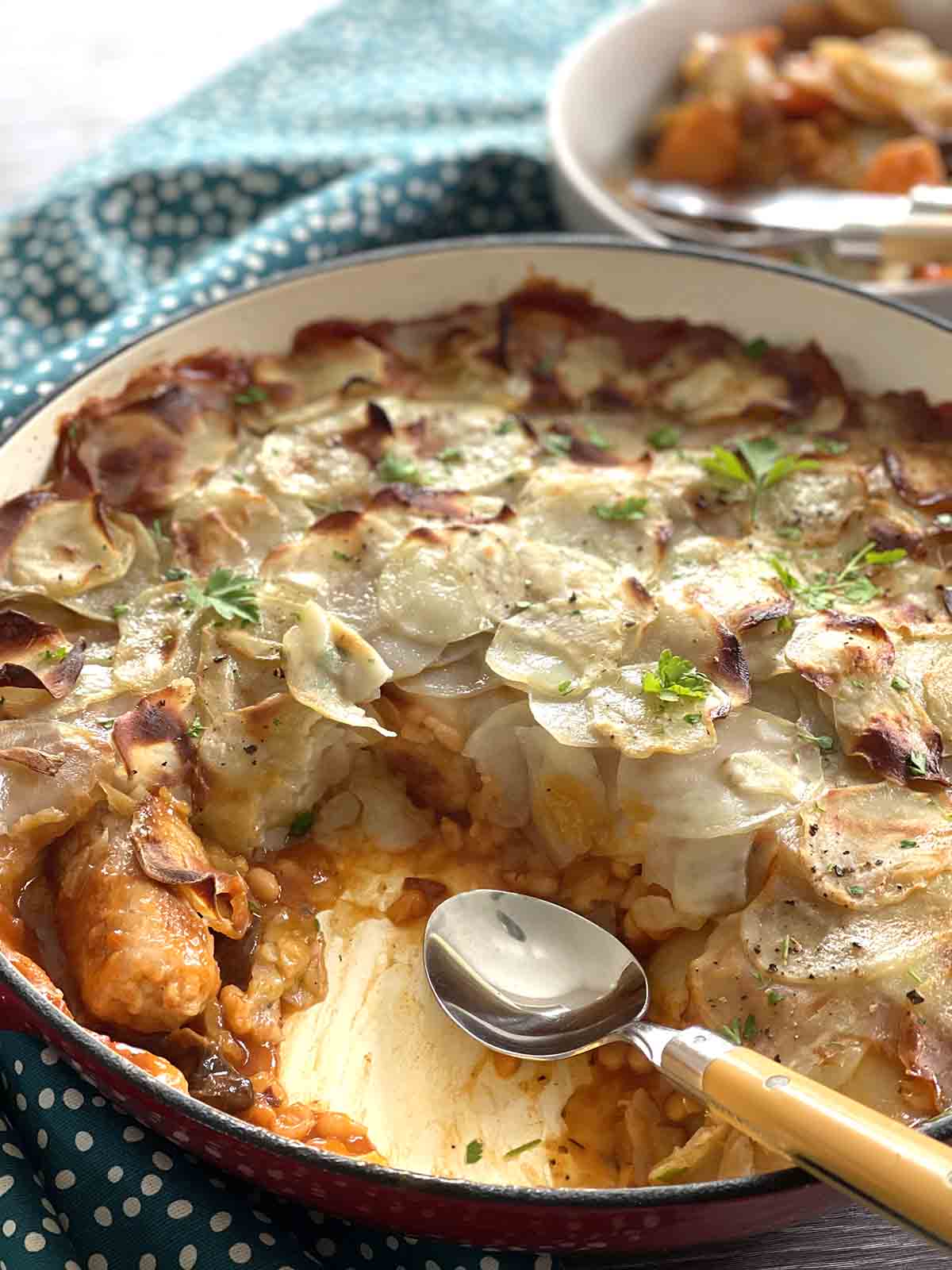 bake with portion cut out.