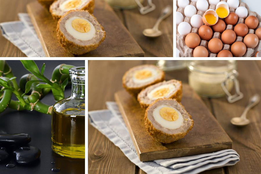 Scotch Eggs with Honey Mustard Dipping Sauce