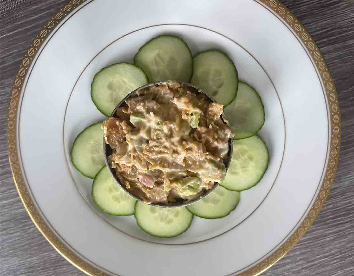 crab slad in a mould.