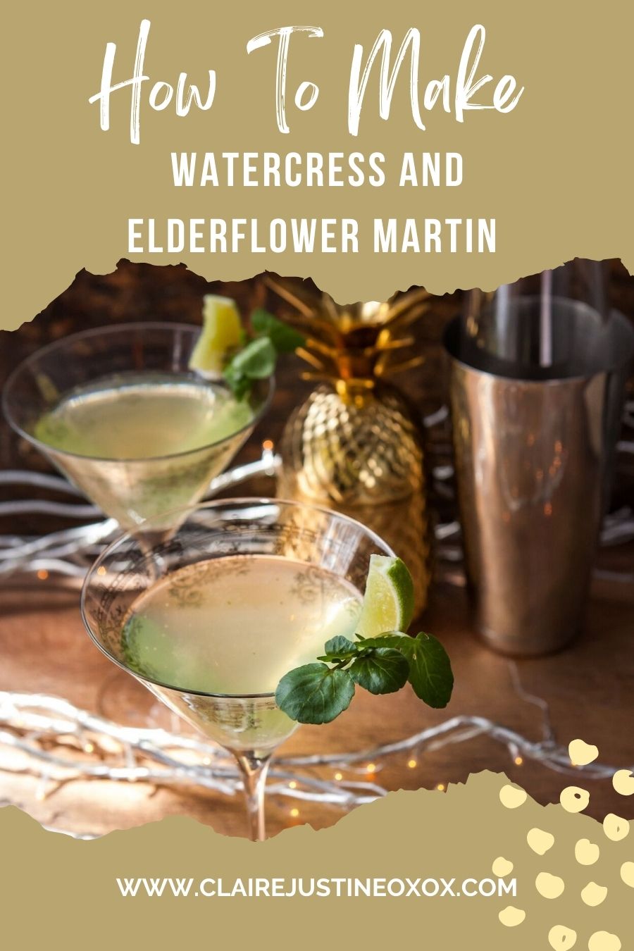 Watercress And Elderflower Martin Cocktail recipes