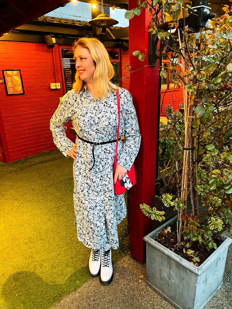 White Dr. Martens Boots And A Dress.