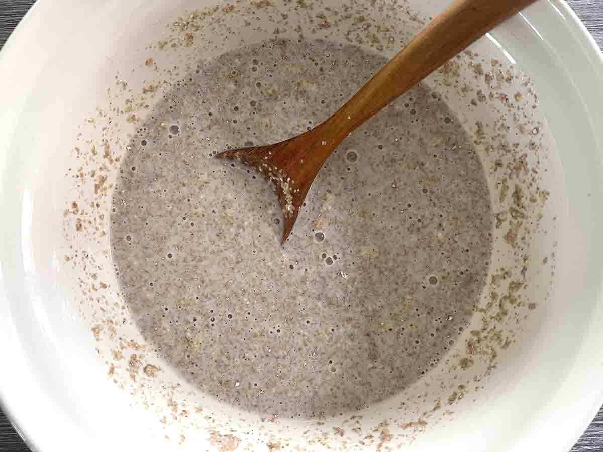 yeast mixed with flour.
