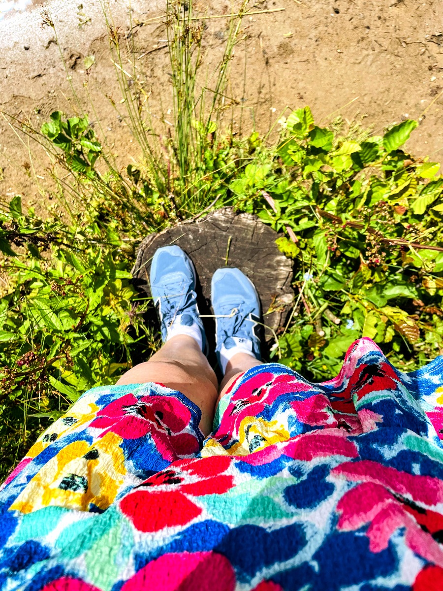 Floral Dress Styled With Trainers