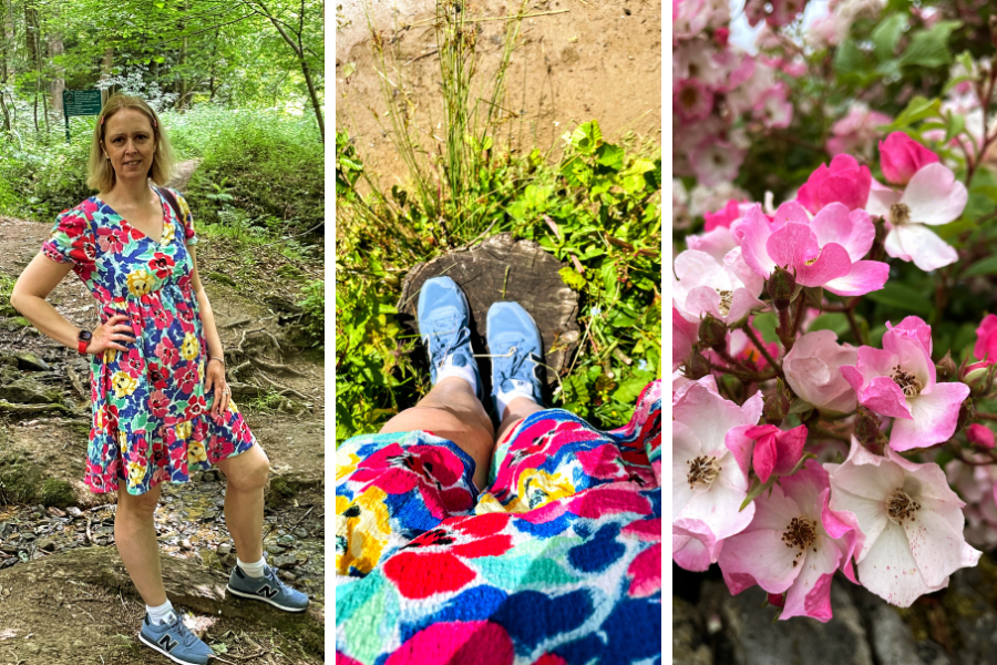 Floral Dress Styled With Trainers