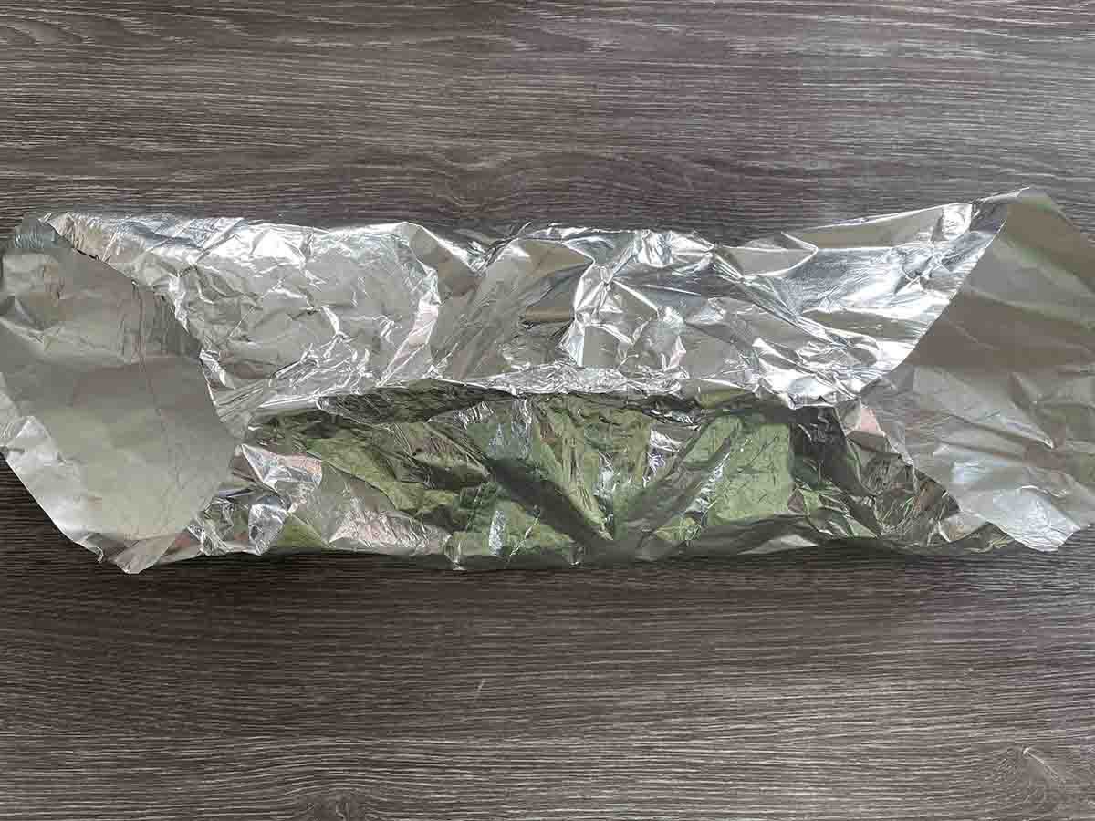 lamb in a foil parcel.