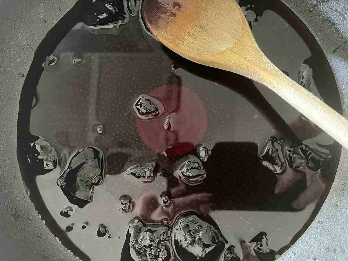 sauce in a pan.