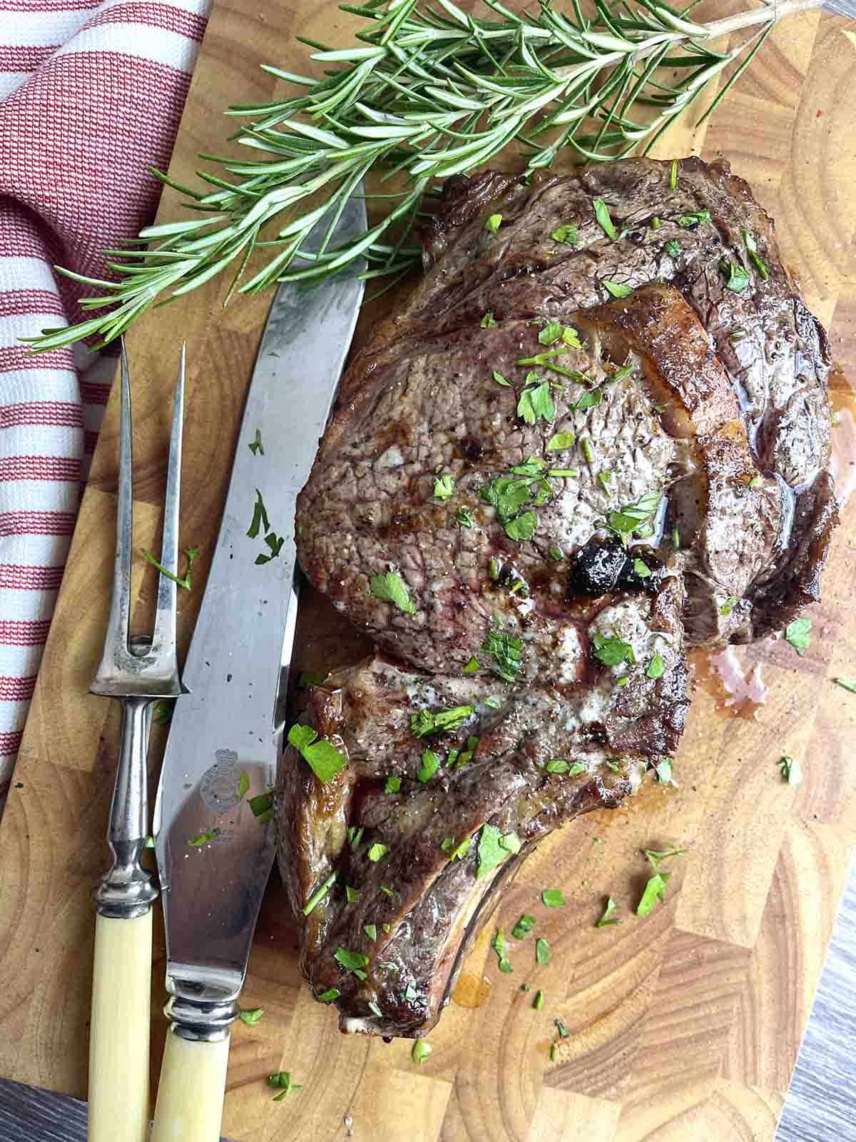 bone in rib eye steak.