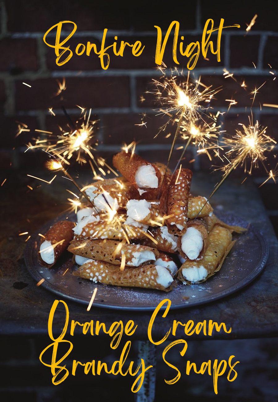 Bonfire Night Orange Cream Brandy Snaps