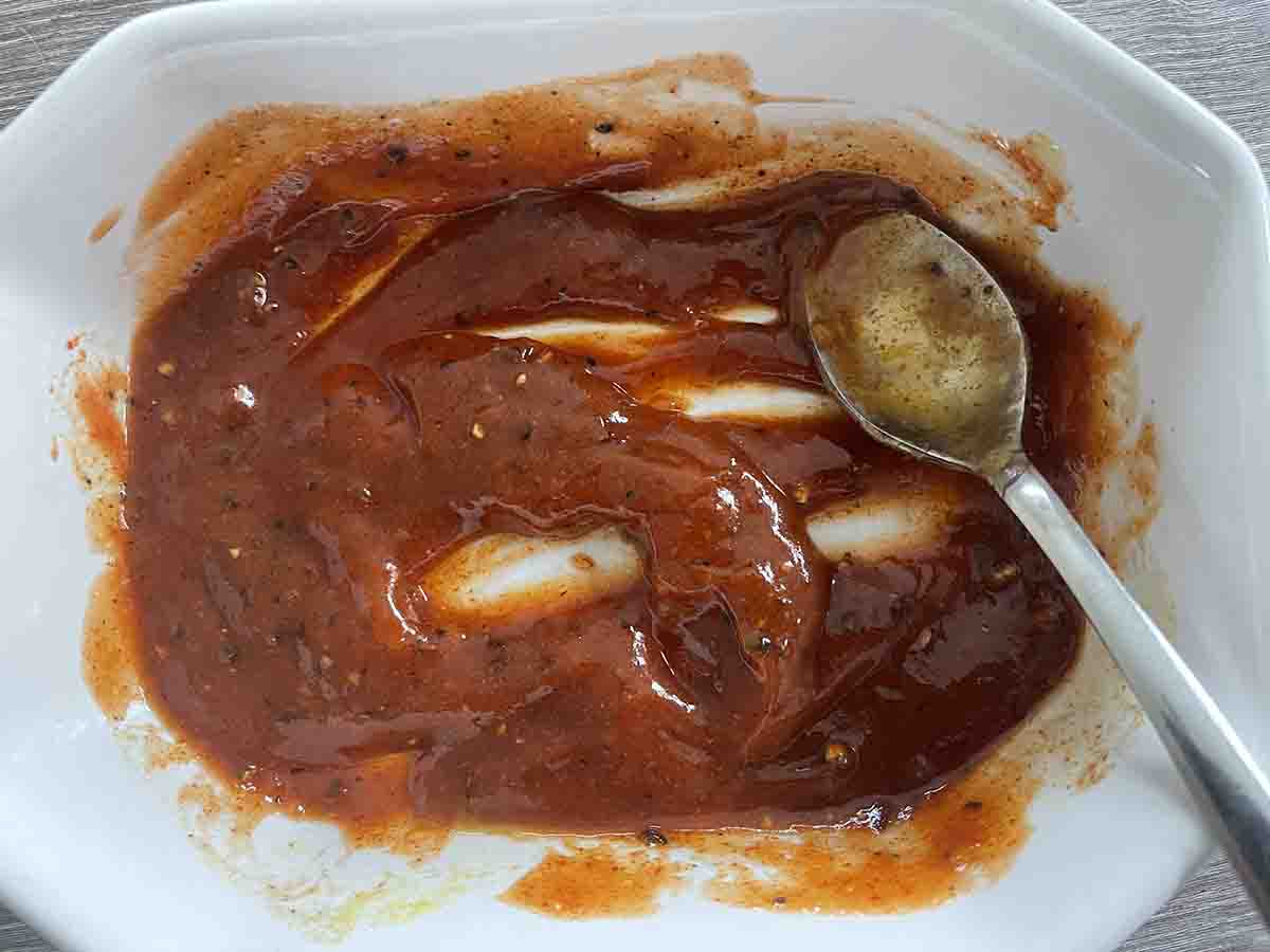 spices mixed in a dish.