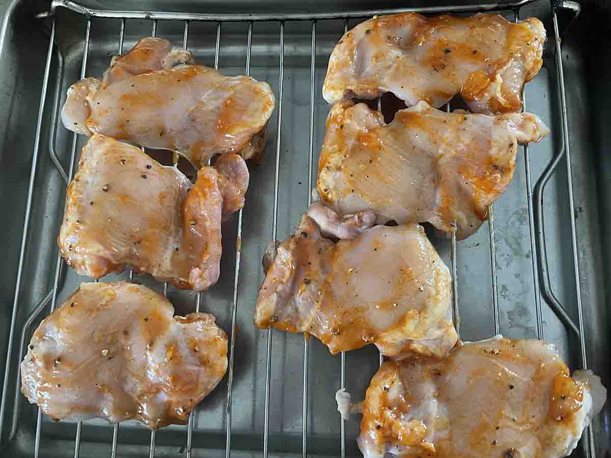 chicken on the grill.