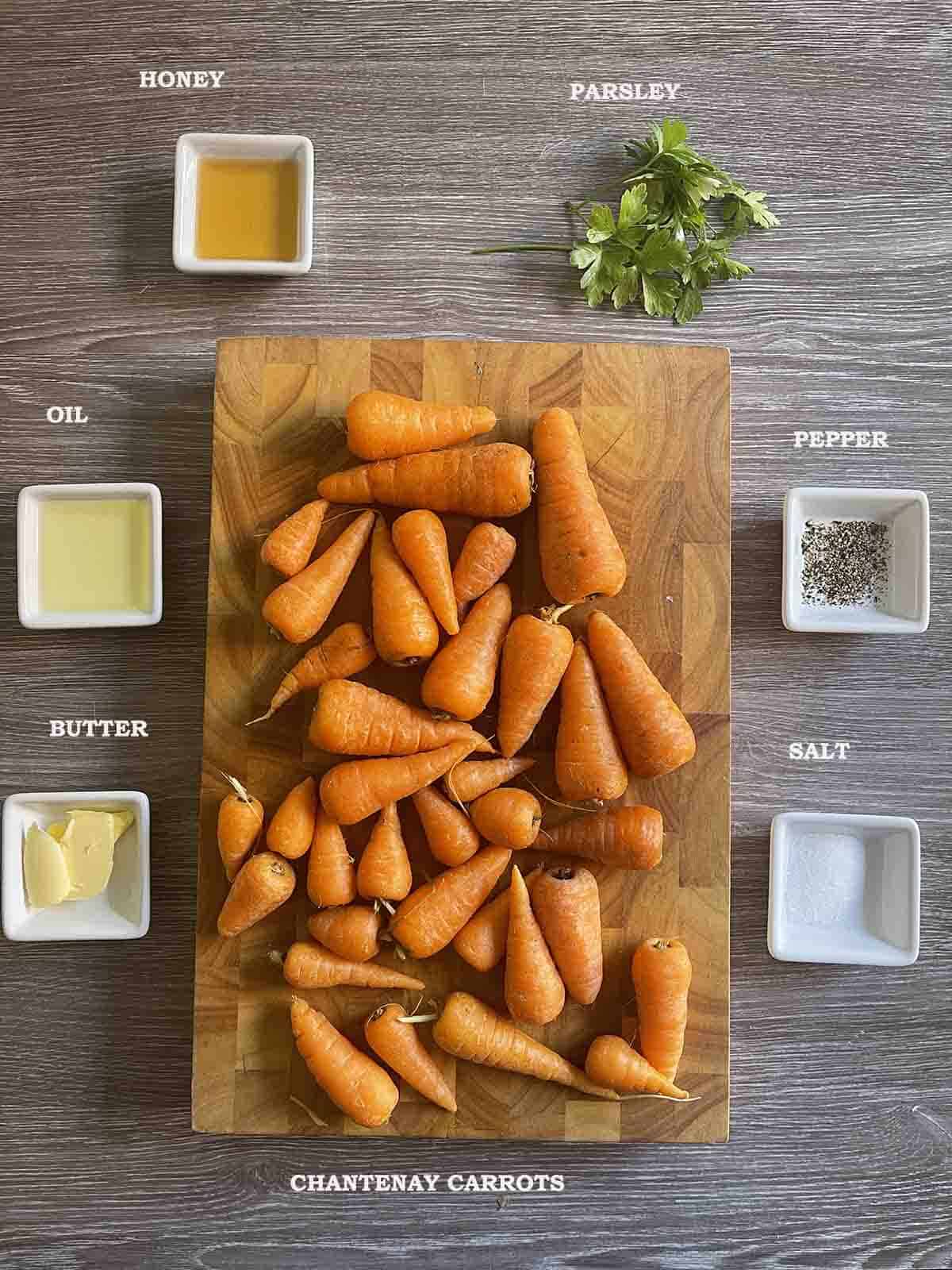 ingredients including carrots and honey.