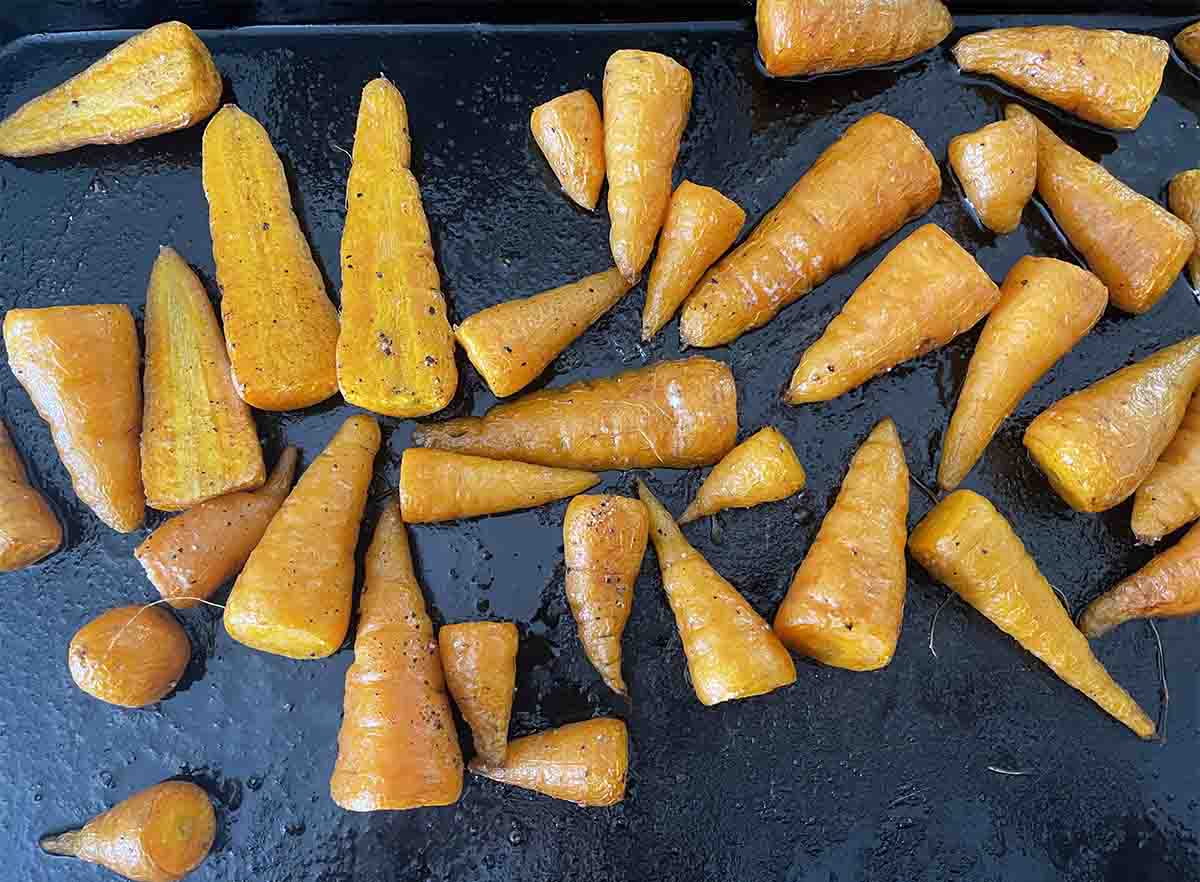 carrots on a tray.