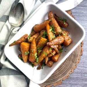 chantenay carrots in a dish.