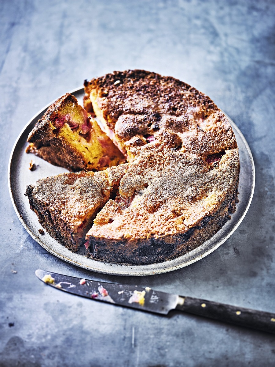 Rhubarb And Orange Polenta Cake