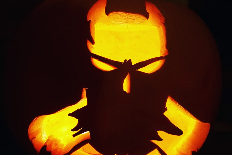 Batman Inspire Cut Out Pumpkin. 