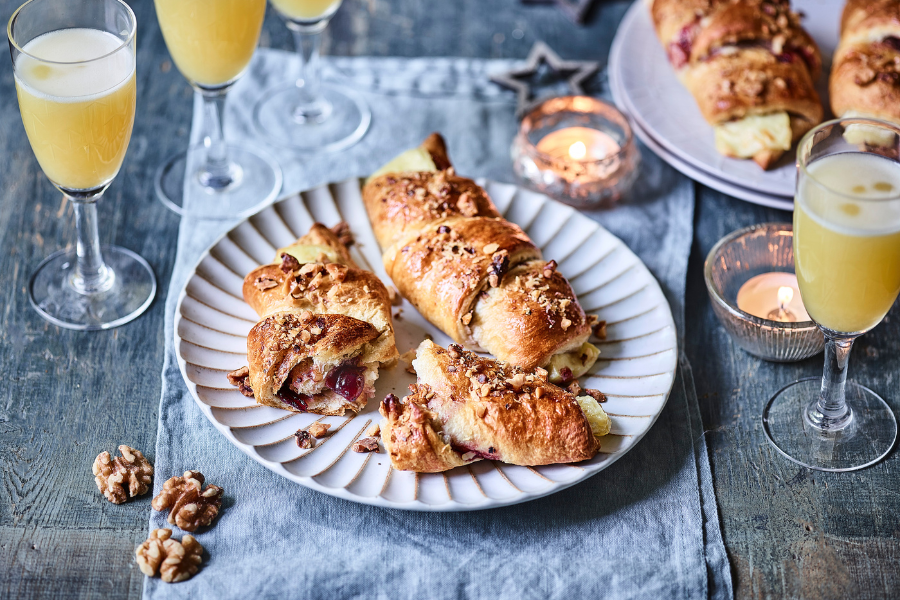 California Walnut, Brie & Cranberry Croissants
