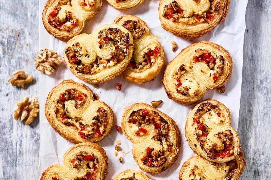 California Walnut & Goats Cheese Palmiers. California Walnut & Goats Cheese Palmiers.