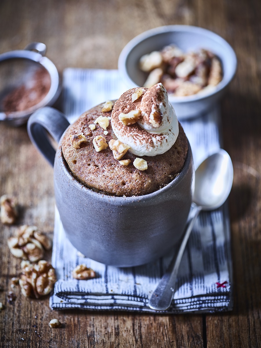Coffee & California Walnut Mug Cake. 