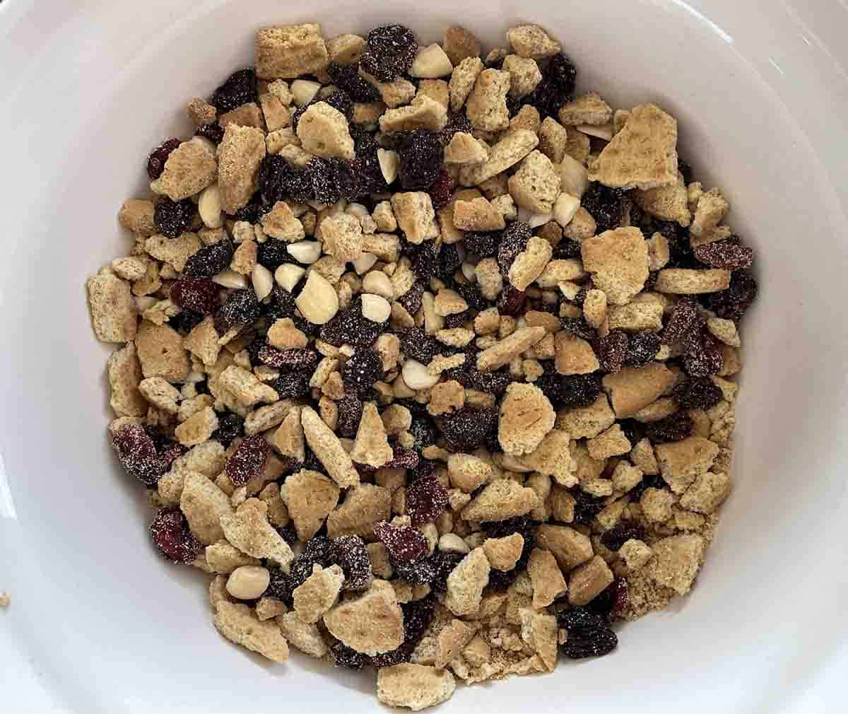 biscuits mixed with fruit and nuts.
