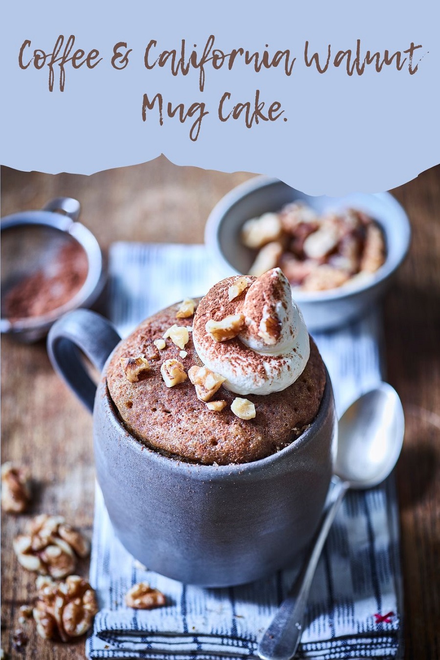 Coffee & California Walnut Mug Cake. 