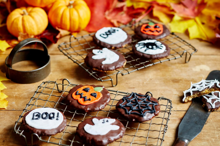 Gluten-Free Chocolate Orange Halloween Cookies