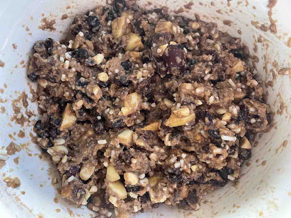 stout mixed with dry ingredients.
