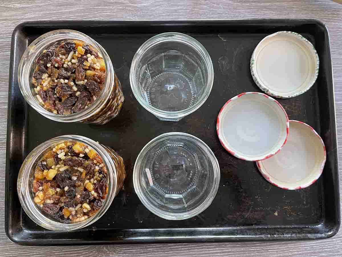 mixture in jars.