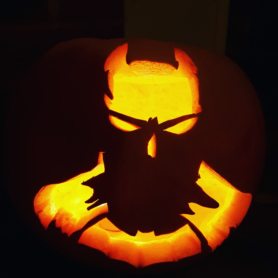 Batman Inspire Cut Out Pumpkin