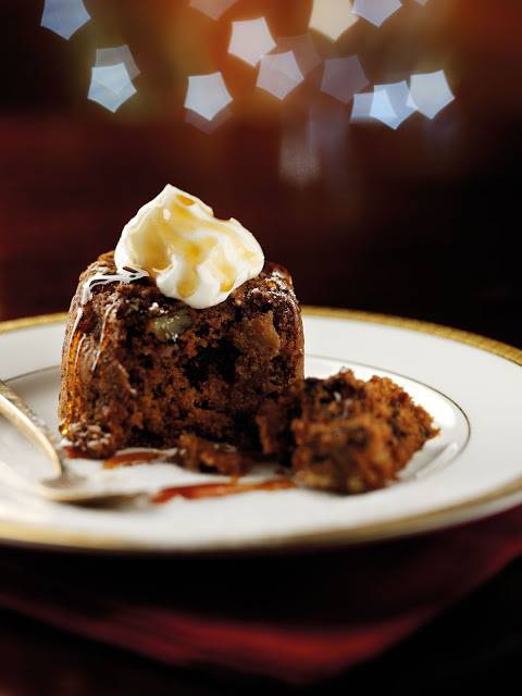 Sticky Gingerbread & Pecan Pudding Served With Ginger & Rum Yoghurt. 