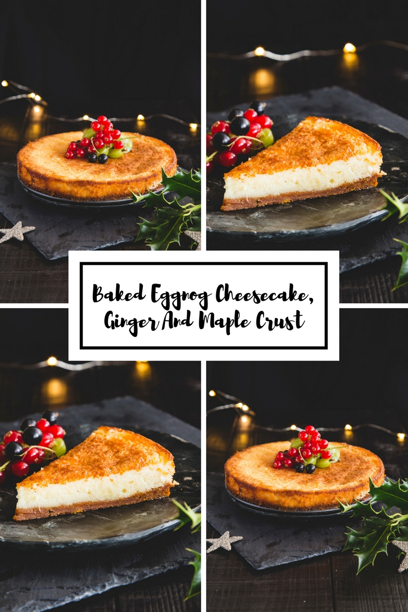 Baked Eggnog Cheesecake, Ginger And Maple Crust