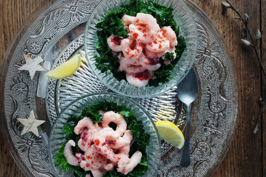 Cavolo Nero, Cranberry & Prawn Cocktail 