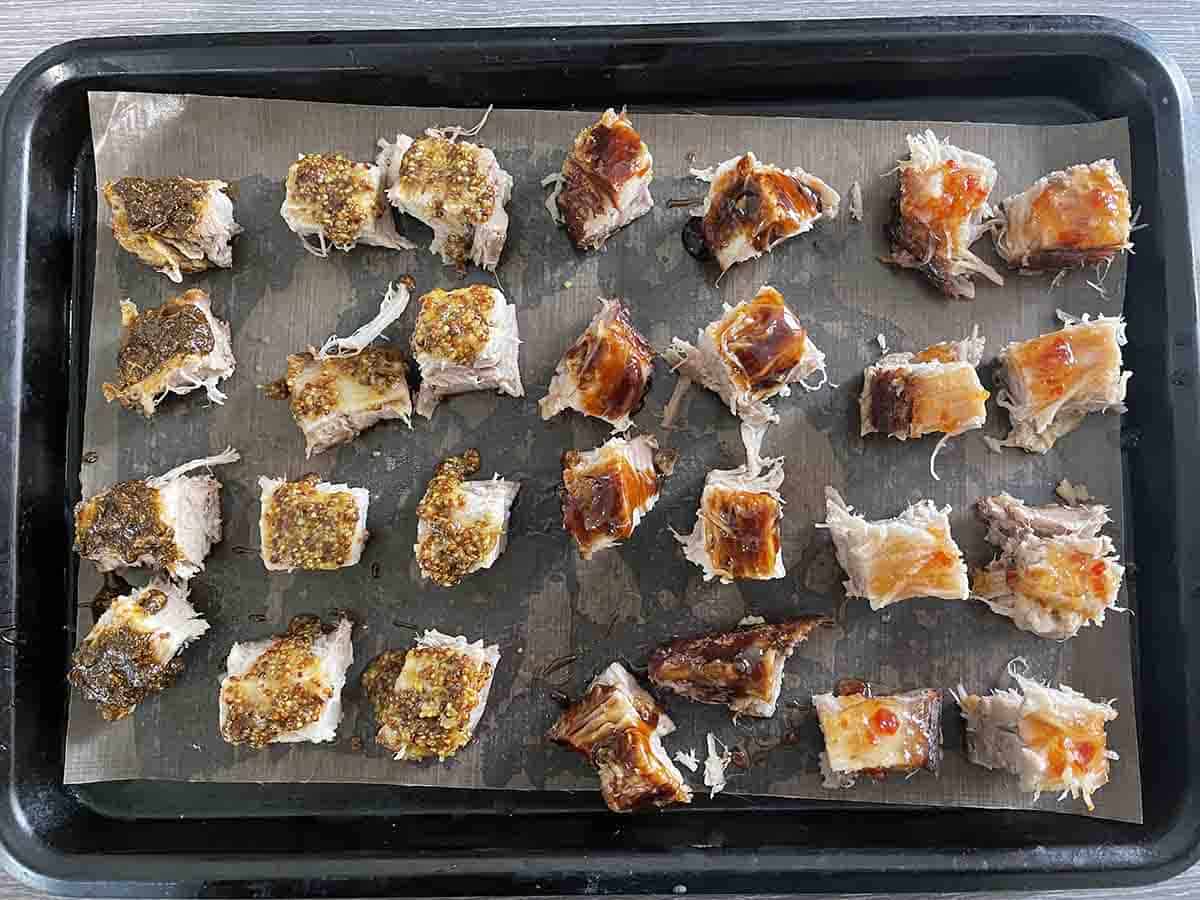 meat brusged with marinades.